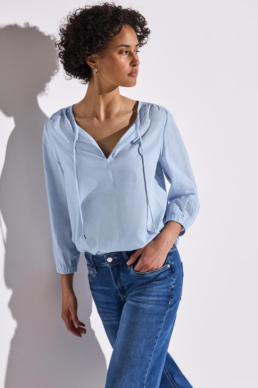 Blouse 3/4 blauw - STREET ONE