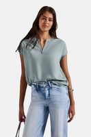 Blouse met korte mouwen - blauw