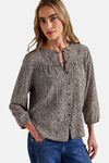 3/4-mouwen blouse van Street One in meerkleurige dierenprint met knoopsluiting aan de voorkant.