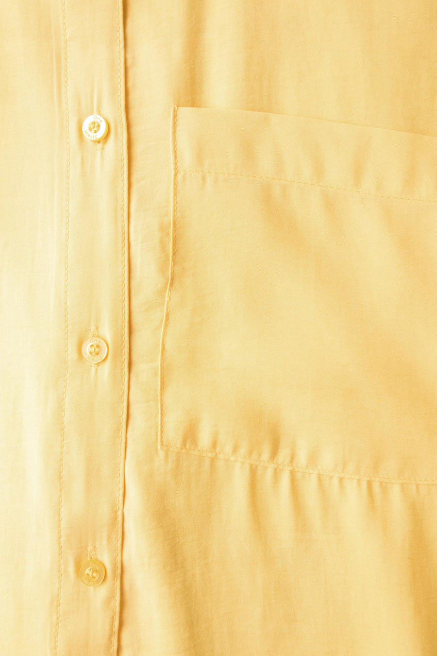 Gele blouse met lange mouwen van Street One met opgestikte borstzak.