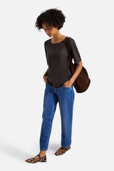 Blouse (korte mouwen) Bruin - STREET ONE