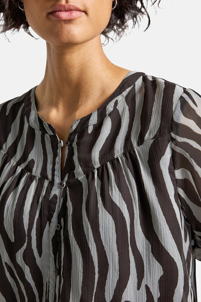 Multikleurig overhemd met lange mouwen van Street One, met zebraprint, met knoopsluiting.