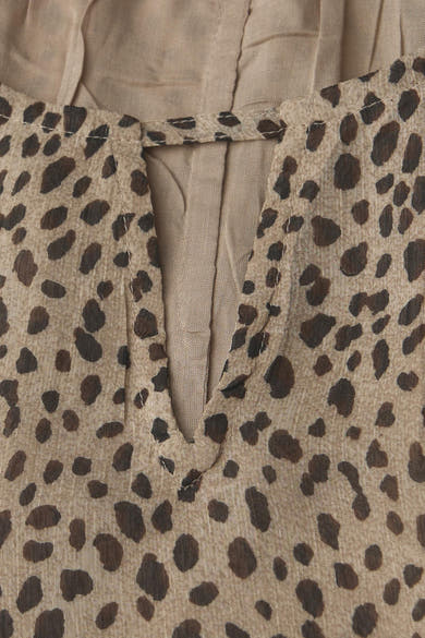 Multikleuren blouse met lange mouwen van Street One, met luipaardprint en V-hals.
