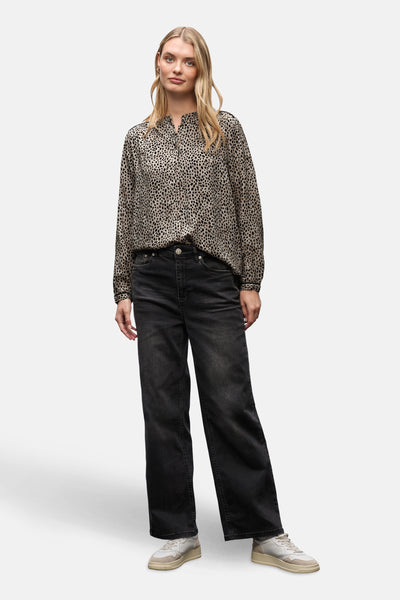 Multikleuren blouse met lange mouwen van STREET ONE, met dierenprint en een losse pasvorm.