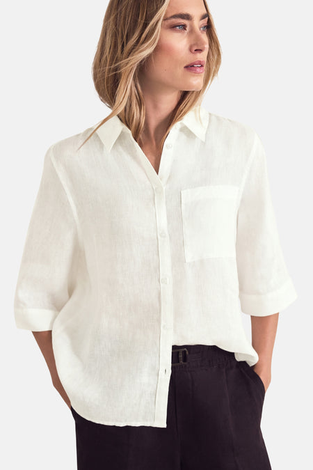 Chemise à manches courtes - blanc