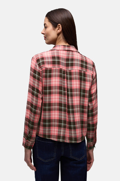 Chemise à manches longues multicolore de Street One avec motif à carreaux et plis au dos.