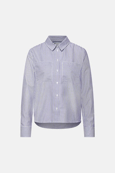 Chemise à manches longues bleue à rayures, de STREET ONE, avec poches poitrine plaquées.
