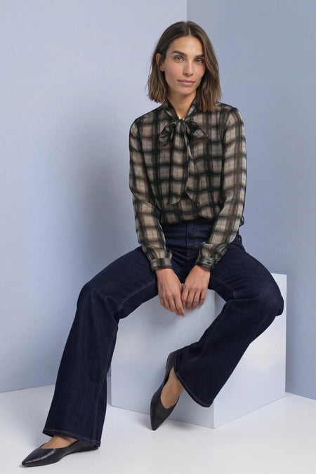 Blouse à manches longues - multicolore