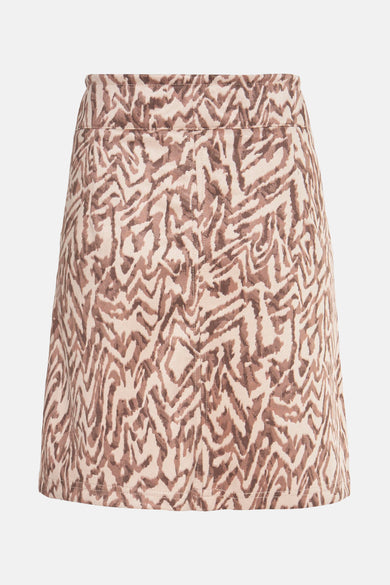 Korte beige rok met zebraprint van STREET ONE, met een rechte pasvorm en een zachte textuur.