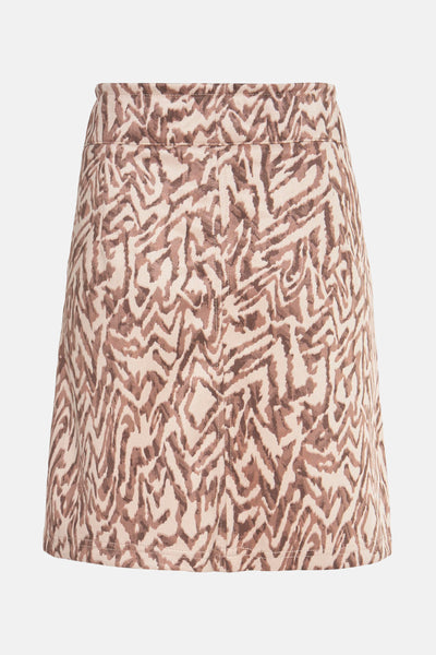 Korte beige rok met zebraprint van STREET ONE, met een rechte pasvorm en een zachte textuur.