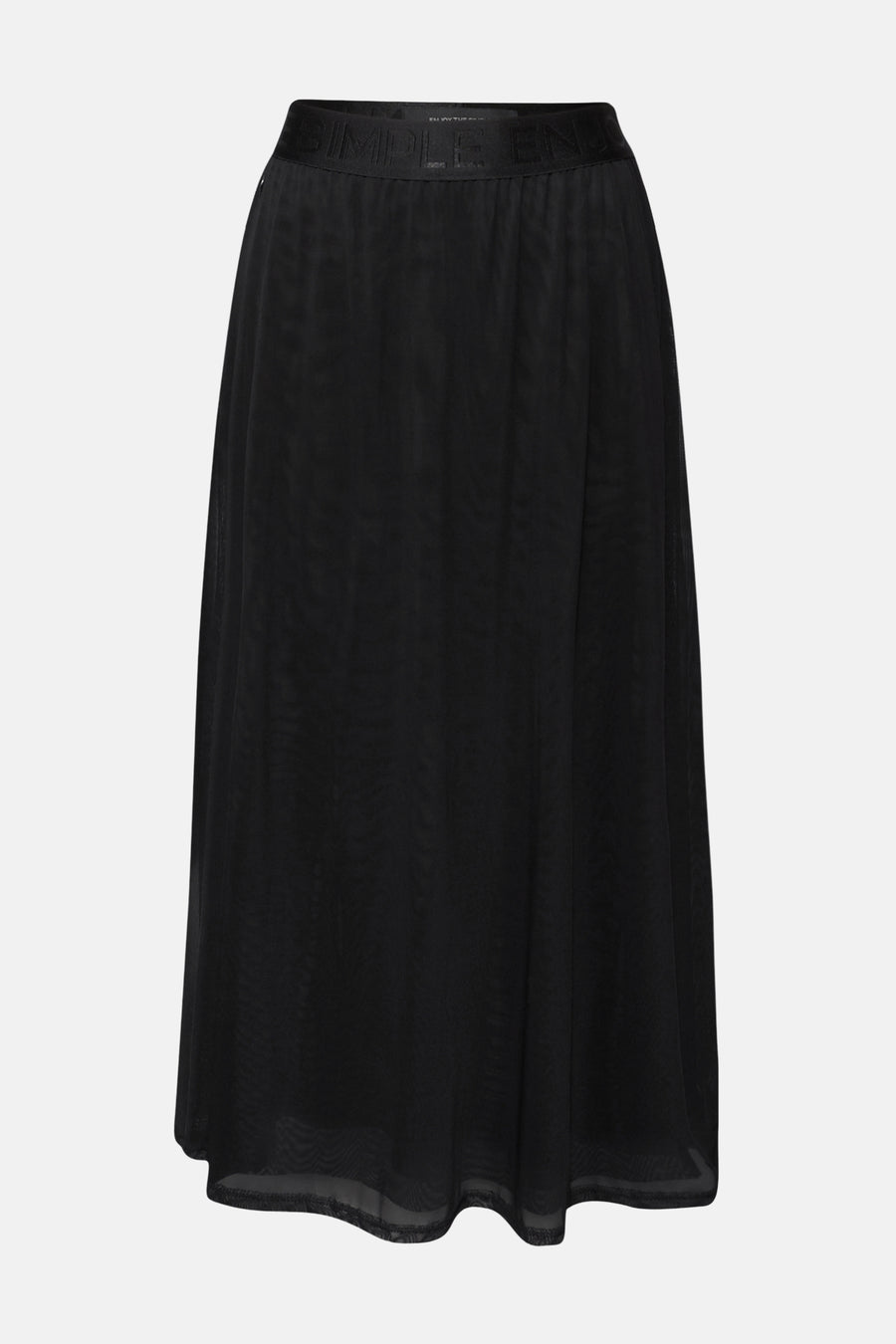 Zwarte lange rok van STREET ONE met een elastische tailleband met merkopdruk.