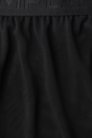 Zwarte lange rok van STREET ONE met een fijnmazige textuur en een elastische tailleband.