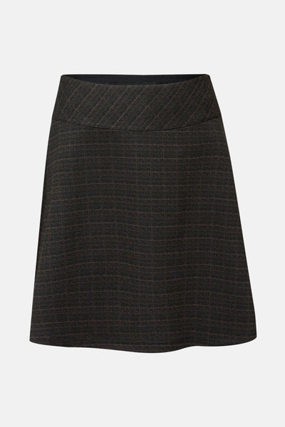 Jupe courte à carreaux multicolores par STREET ONE, avec une ceinture noire contrastante.