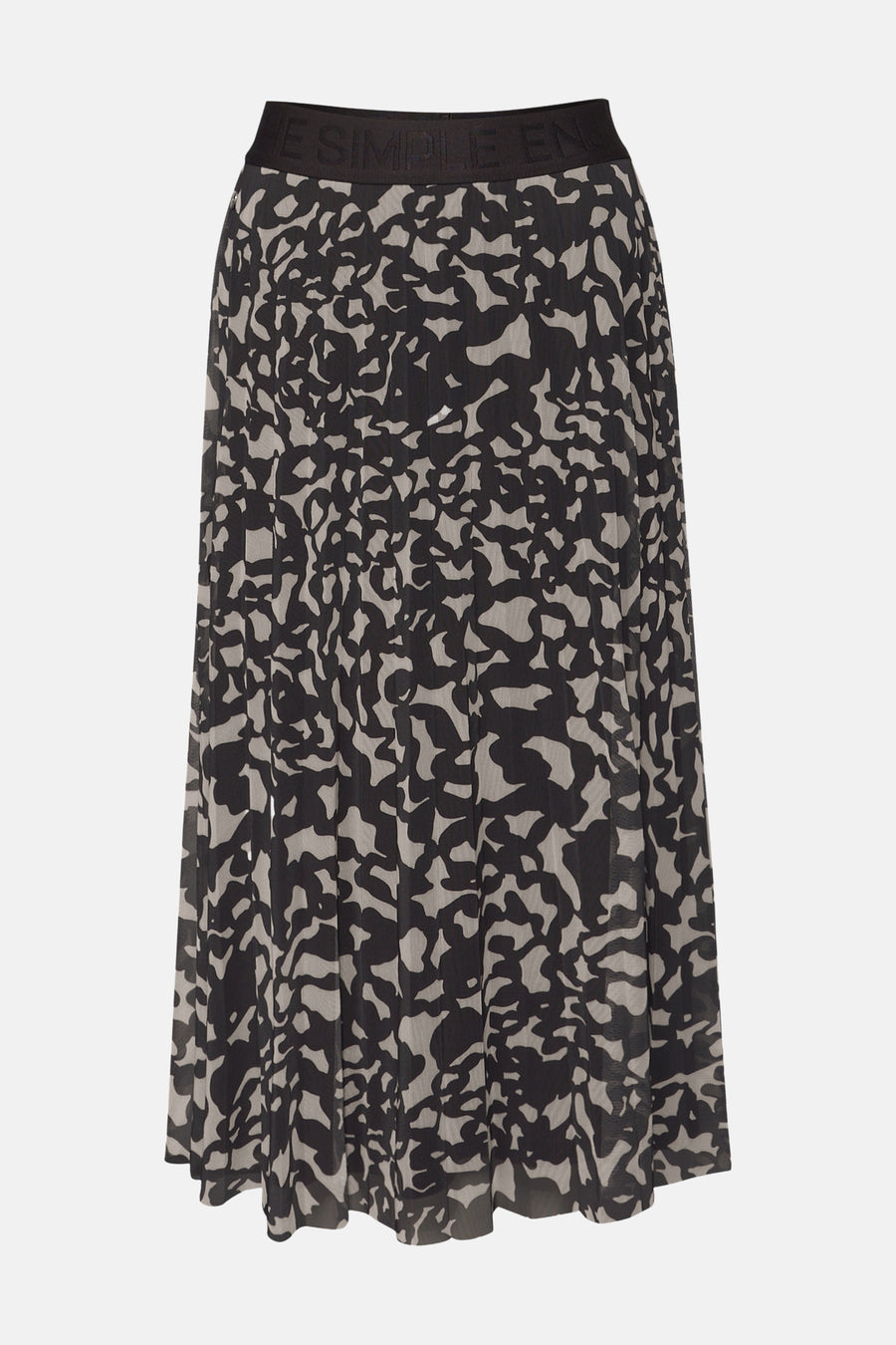 Jupe midi marron à motif de STREET ONE avec taille élastique noire imprimée.