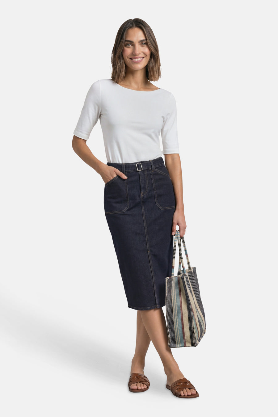 Dames tops rok casual dark blue denim - STREET ONE