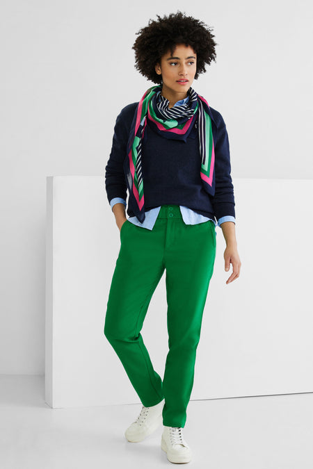Pantalon color&eacute; - vert