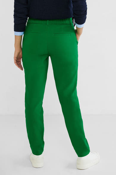 Pantalon color&eacute; - vert
