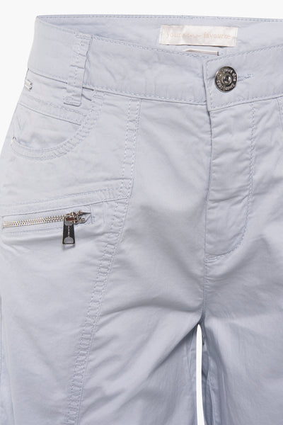 Blauwe Bermuda van STREET ONE met decoratieve ritssluiting en zijzak.