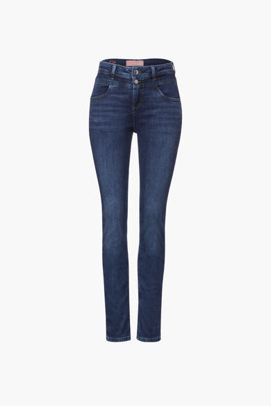 Diverse blauwe denim jeans voor dames van STREET ONE, slim fit, met twee knopen.