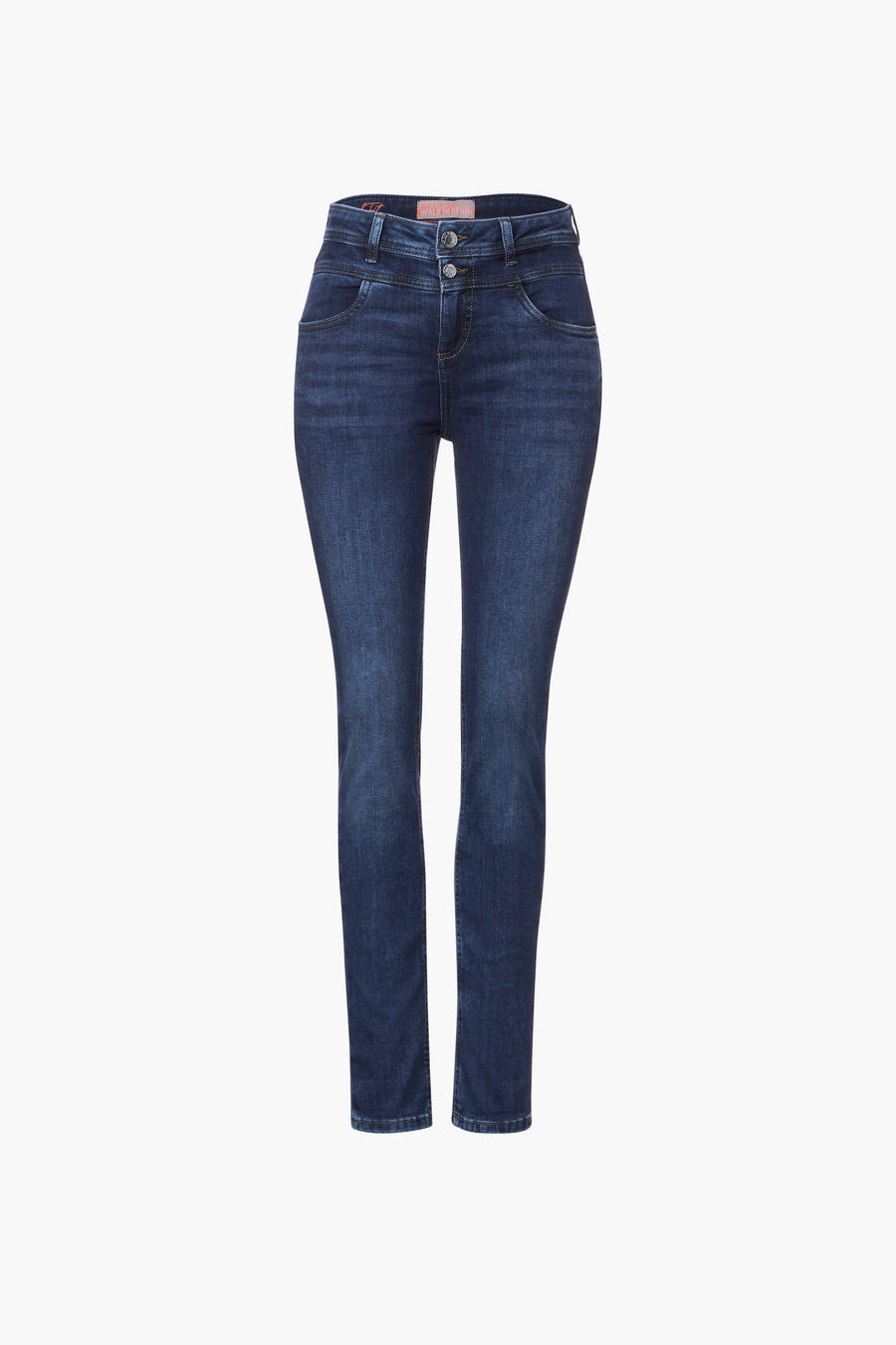 Diverse blauwe denim jeans voor dames van STREET ONE, slim fit, met twee knopen.