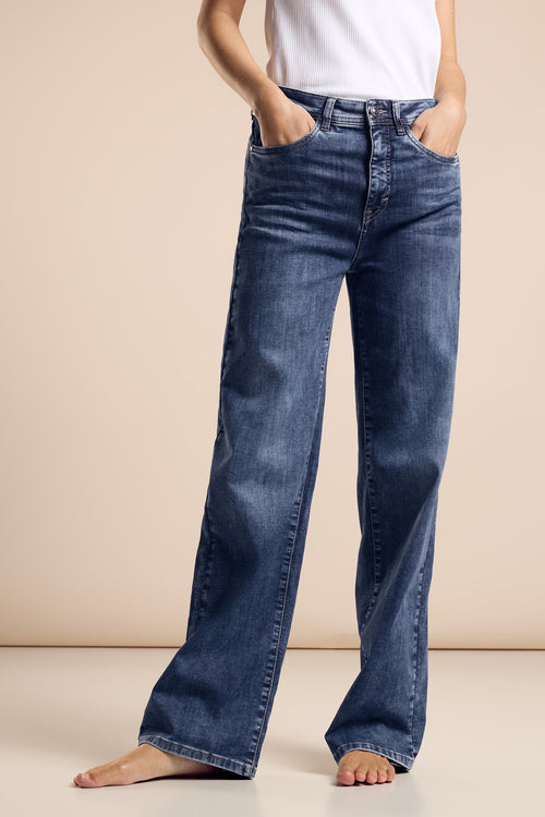 Jeans wide DARK BLUE DENIM - STREET ONE