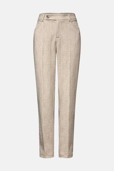 Beige chino van STREET ONE, klassieke pasvorm met zijzakken en subtiele textuur.