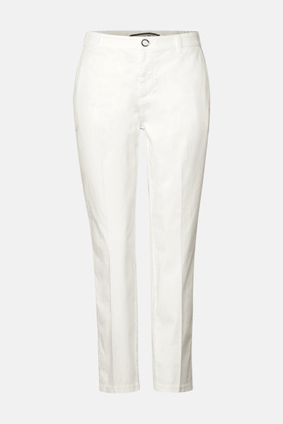 Witte chino van STREET ONE, effen broek met voorzakken en een rechte pasvorm.