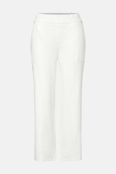 Pantalon blanc de STREET ONE, avec une ceinture élastique et des coutures décoratives.