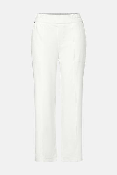 Pantalon blanc de STREET ONE, avec une ceinture élastique et des coutures décoratives.