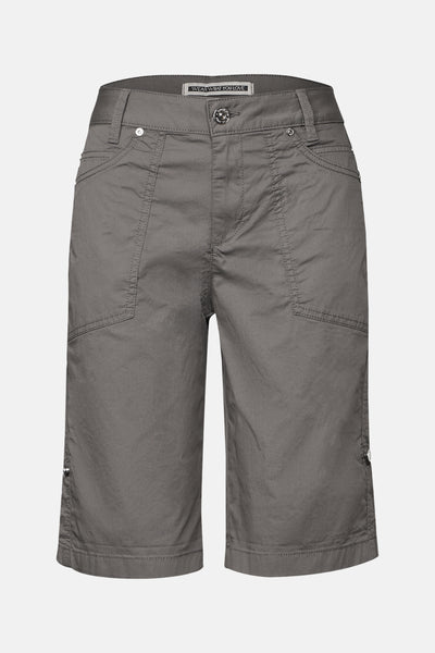 Bermuda gris de Street One avec poches latérales et ourlets boutonnés.