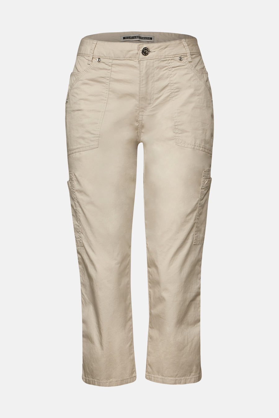 Pantalon cargo beige de Street One avec poches latérales pratiques.
