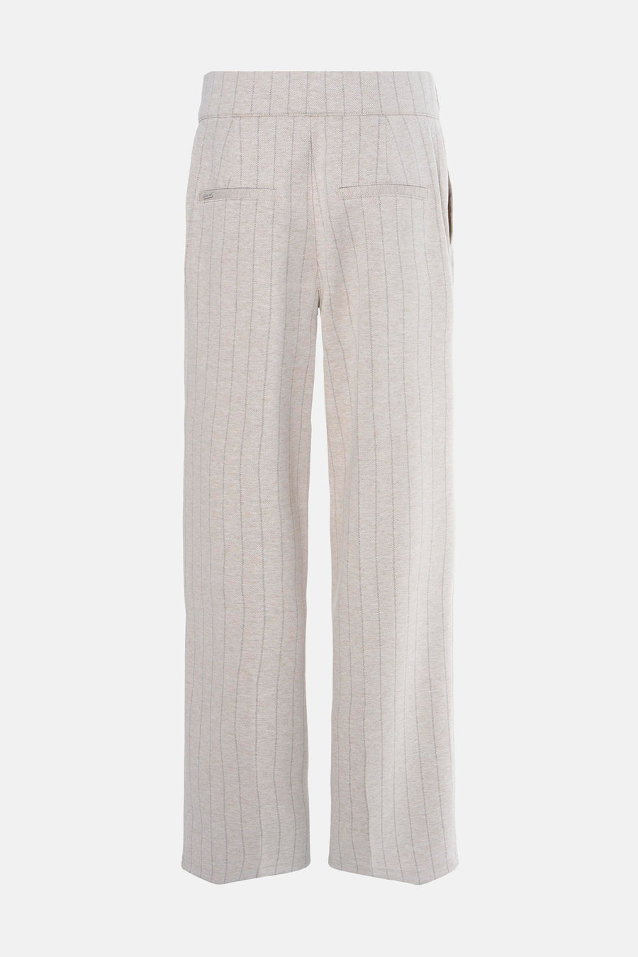 Beige gestreepte pantalon van STREET ONE, met achterzakken en een losse pasvorm.