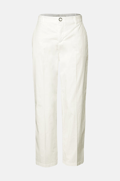Pantalon blanc de STREET ONE, coupe droite, avec une fermeture à bouton et des poches latérales.