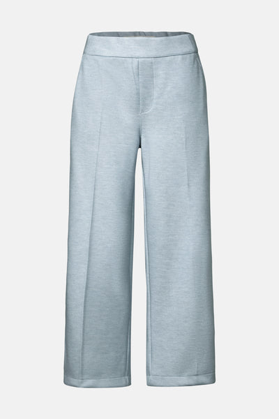 Pantalon bleu clair de STREET ONE, coupe large arrivant au mollet, en textile texturé uni.
