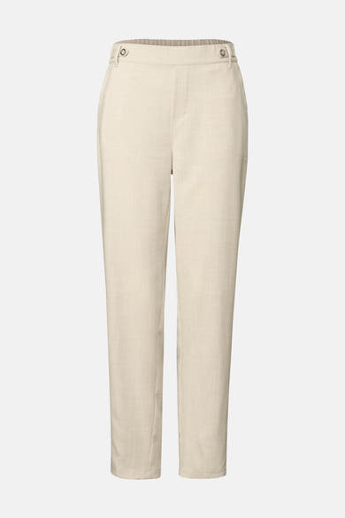 Beige broek van STREET ONE, rechte pasvorm en enkel lengte, met subtiele geweven textuur.