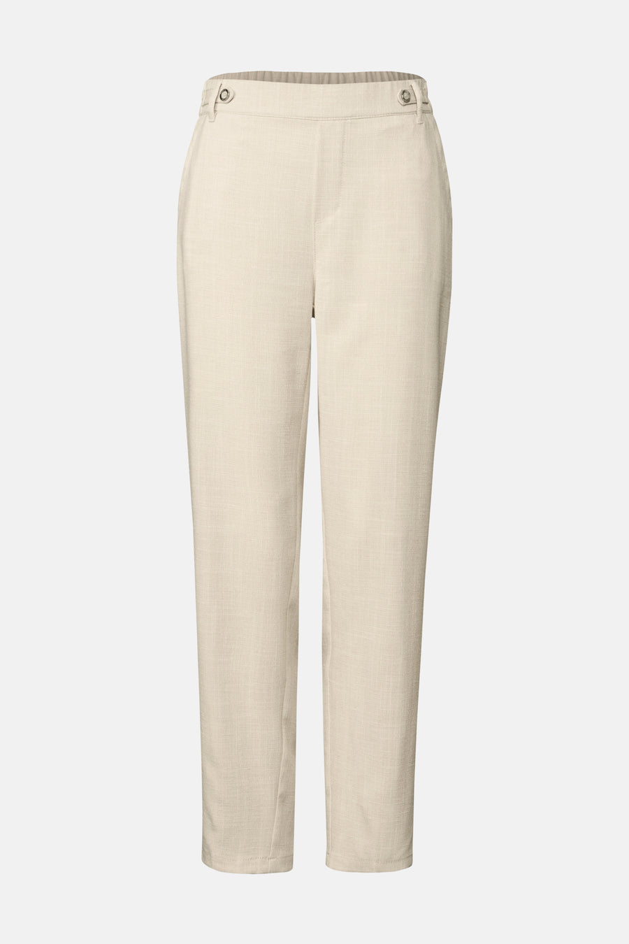 Beige broek van STREET ONE, rechte pasvorm en enkel lengte, met subtiele geweven textuur.