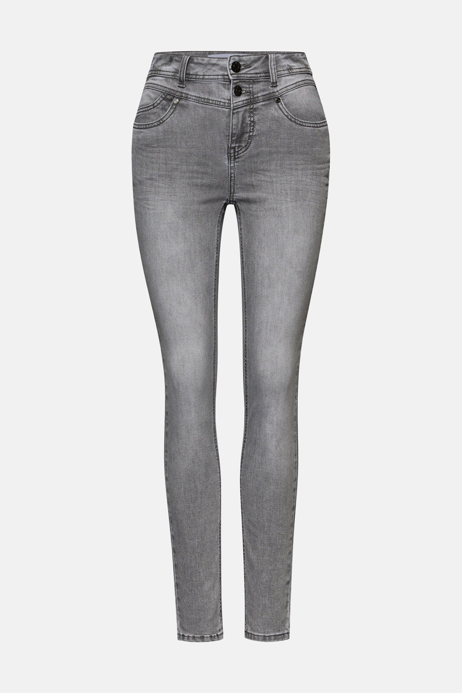 Slim jeans in middengrijs denim van Street One, met een flatterende pasvorm en een casual stijl.