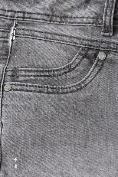Slim jeans in middengrijs denim van Street One, met muntzakje en used details.