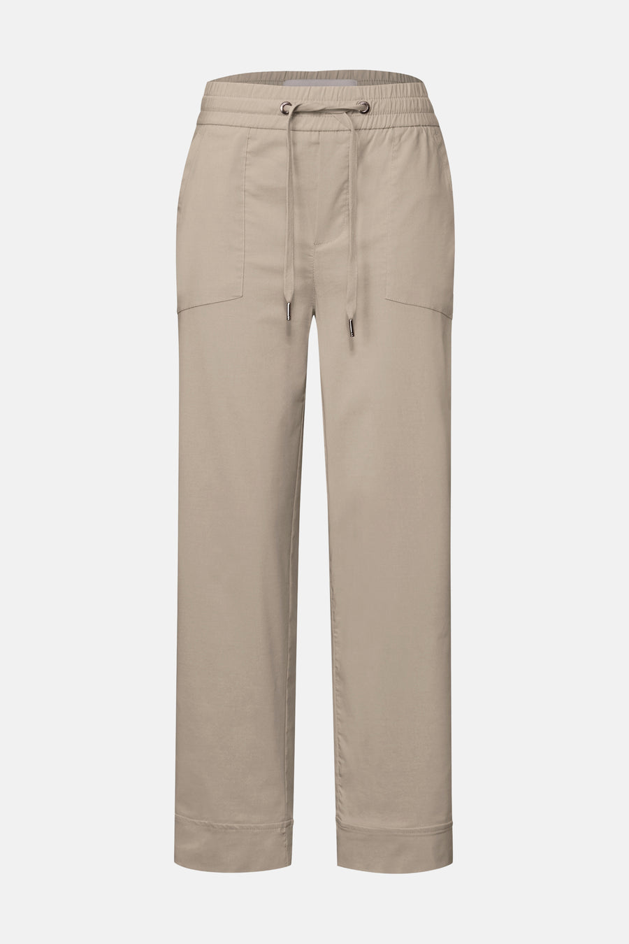 Pantalon beige décontracté de Street One, avec cordon de serrage et poches plaquées.
