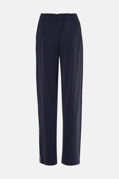 Pantalon bleu de STREET ONE, avec une bande beige sur le côté.