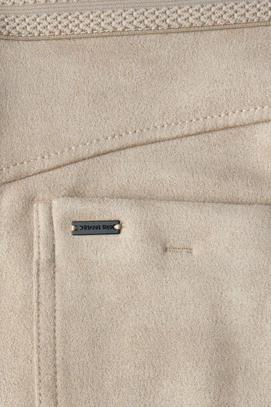 Beige suèdine broek van Street One, met opgestikte zak en stikseldetail.