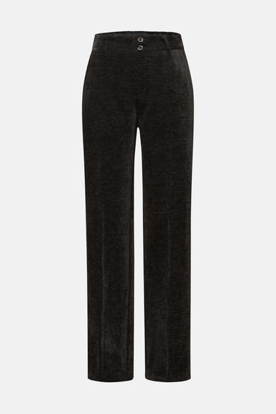 Bruine kostuumbroek van STREET ONE, van corduroy met een klassieke rechte pasvorm.