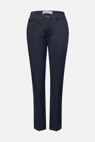 Chino bleu de STREET ONE, coupe droite, avec poches latérales et fermeture éclair.