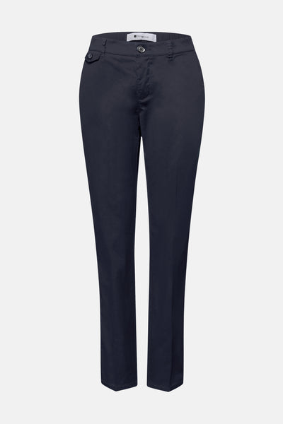 Chino bleu de STREET ONE, coupe droite, avec poches latérales et fermeture éclair.