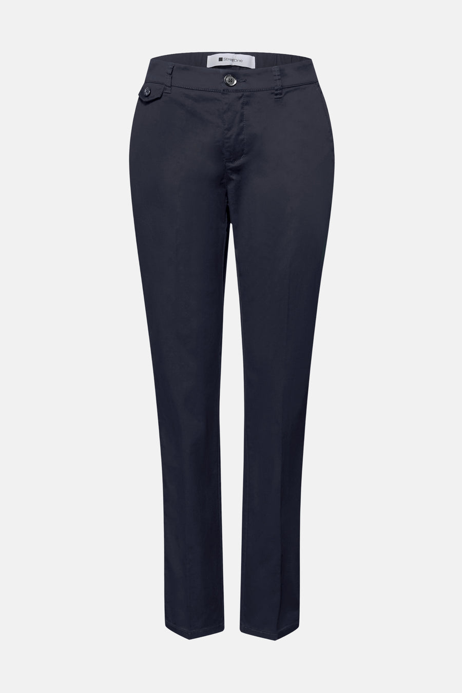 Chino bleu de STREET ONE, coupe droite, avec poches latérales et fermeture éclair.