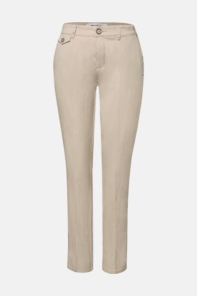 Chino beige de STREET ONE, coupe ajustée, avec poches et détails de couture visibles.