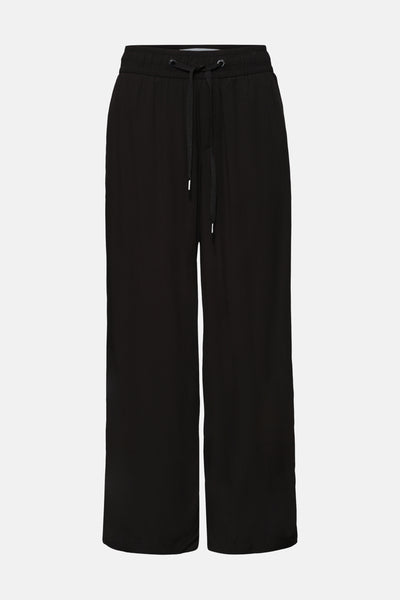 Zwarte broek van STREET ONE met trekkoord in de taille en een rechte pasvorm.