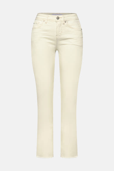 Gekleurde off-white jeans van STREET ONE in een rechte pasvorm met rafelzoom.