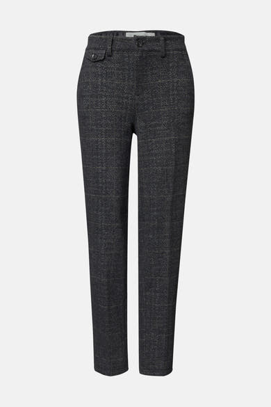 Pantalon de costume gris à motif quadrillé, avec bouton et poches avant, STREET ONE