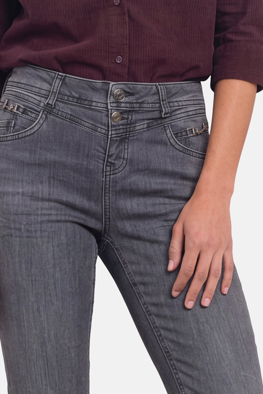 Jean slim mid grey denim - STREET ONE